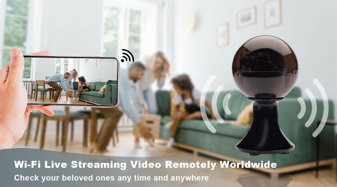 wi-fi transmissão ao vivo câmera de segurança sem fio bola preta