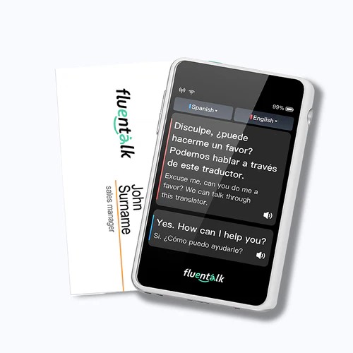 Fluentalk T1 mini - Tamanho de cartão Visa com tela HD de 2,8"