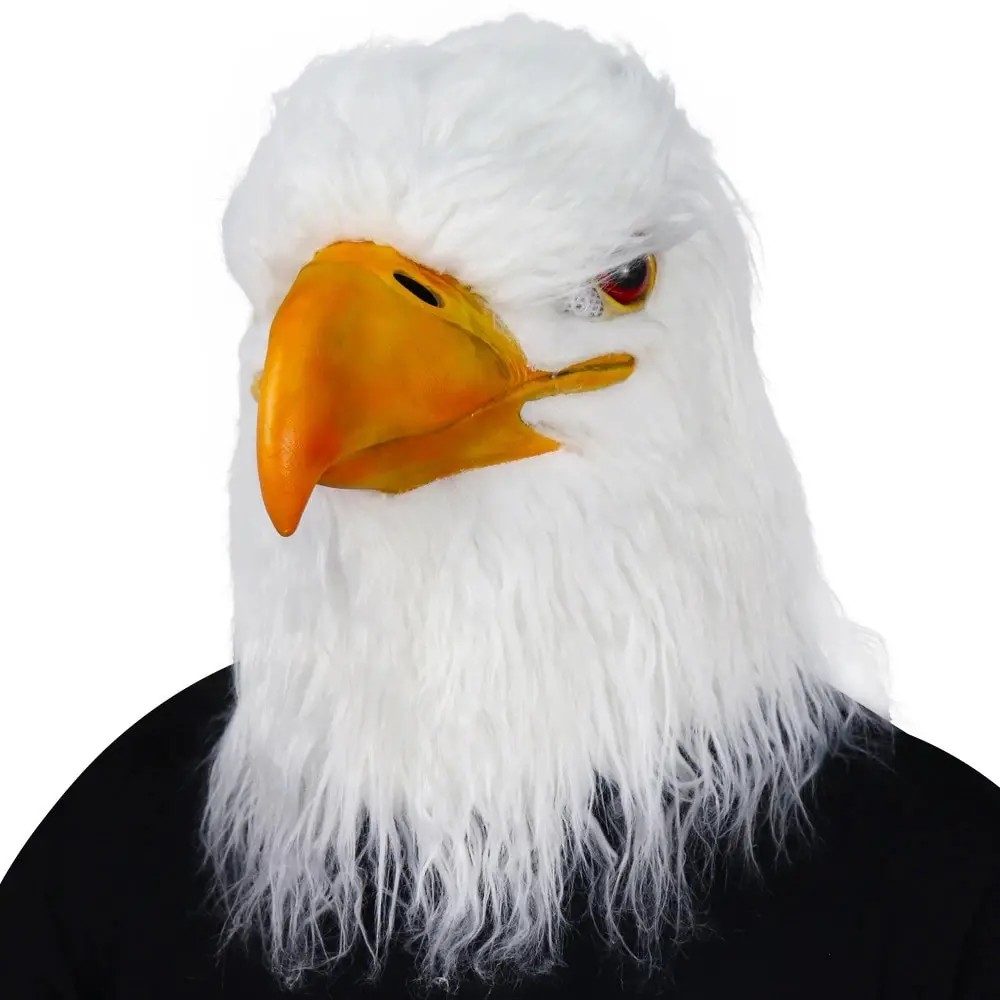 cabeça facial de máscara de silicone de águia branca