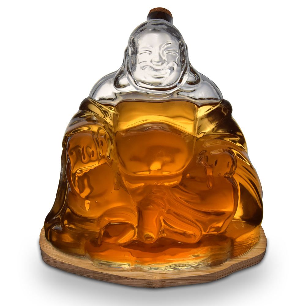 Garrafa Buddha Decanter para rum, uísque ou bourbon