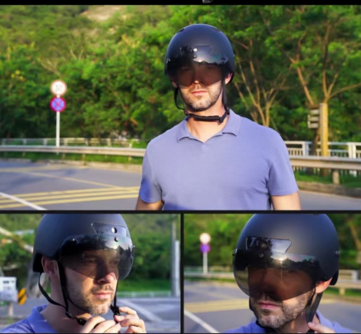 capacete de bicicleta de estrada com piscas