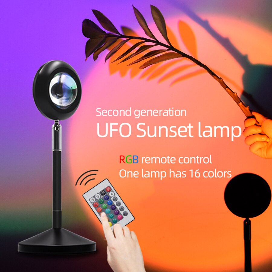 lâmpada de foto colorida do pôr do sol