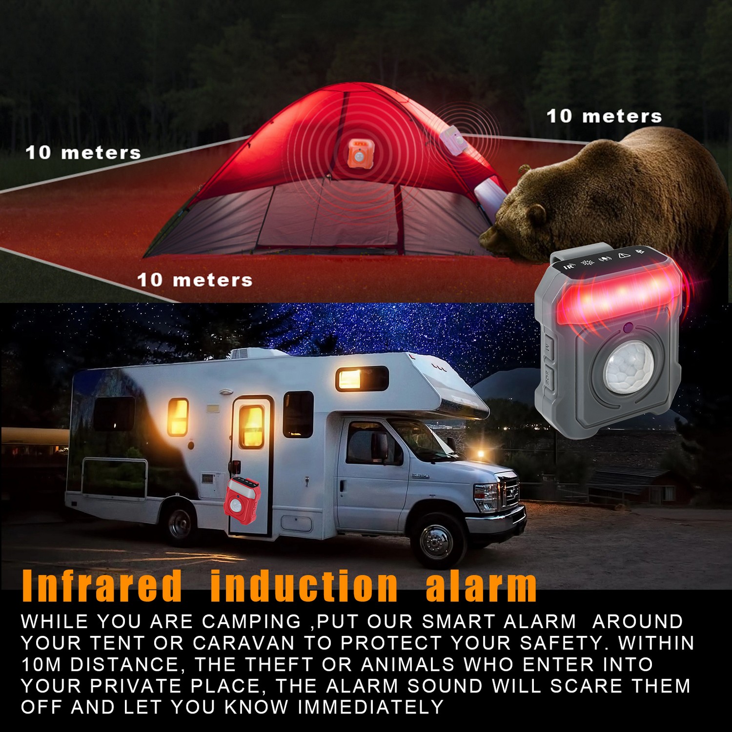 alarme para barraca de camping - sensor de movimento PIR