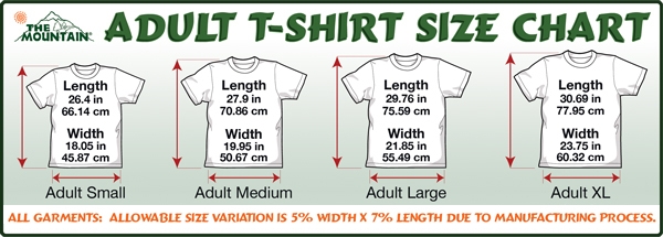 tabela de tamanhos de camisetas de montanha