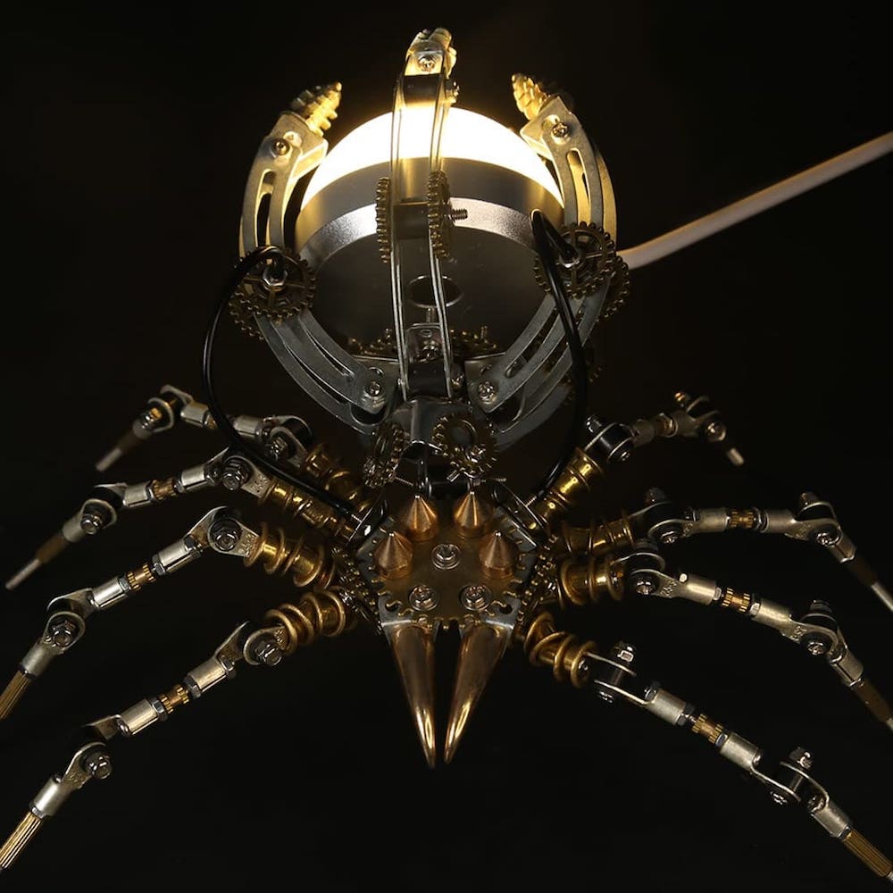 Modelo 3D de um quebra-cabeça de aranha de metal