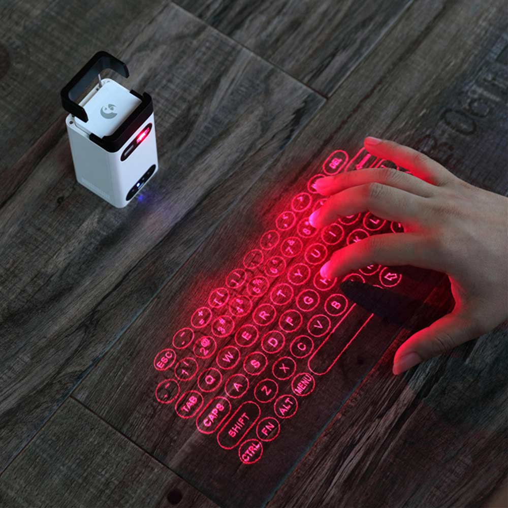 projeção virtual a laser do teclado do holograma