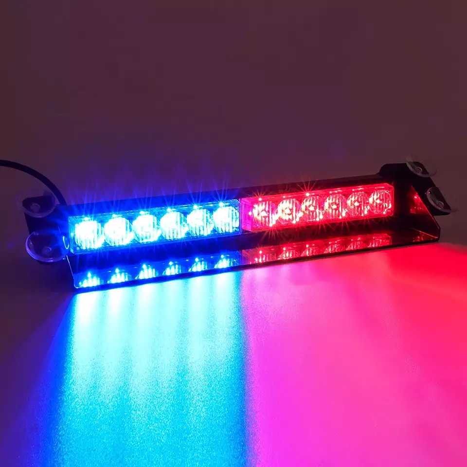 Faróis estroboscópicos (luzes) de LED piscantes para o carro com a possibilidade de mudar cores e estilos de piscamento