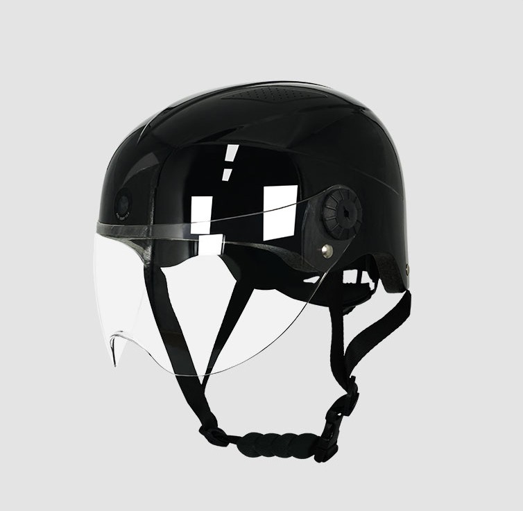capacete de bicicleta com câmera traseira e frontal