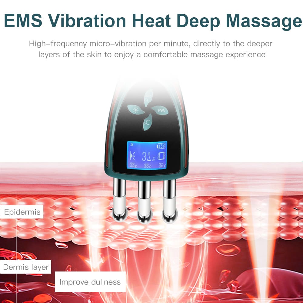 Dispositivo vibratório de massagem profunda para suavizar rugas
