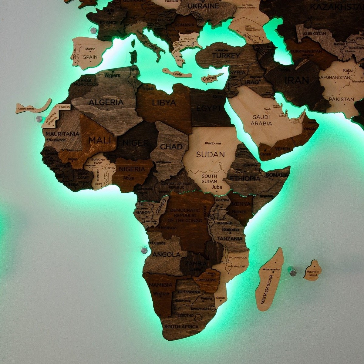 mapas mundiais de madeira com retroiluminação led