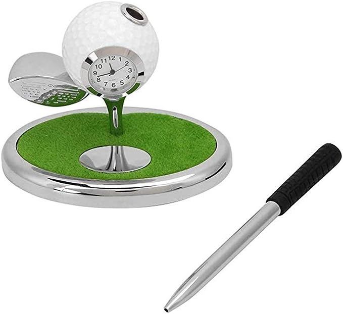 Caneta de golfe (bola com taco) com relógio funcional