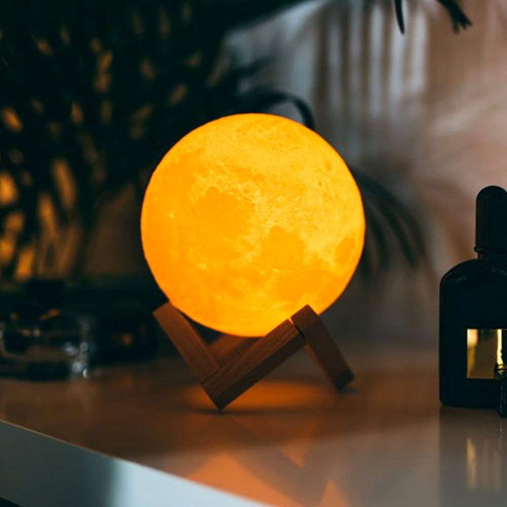 Lua 3D - toque a lâmpada para o quarto