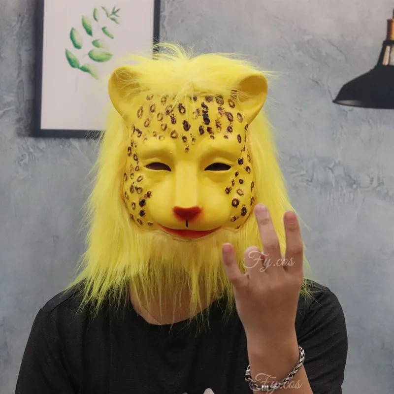 Máscaras faciais de látex leopardo para o carnaval de Halloween